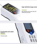 Pro Grade Heavy Duty Handheld Roughness Tester Profilometer With 20 Plus Hours Battery Life, Auto Power Saving, High Precision Roughometer For Industrial Workpiece Quality Control And Portable Surface Finish Measurement showing LCD screen and buttons