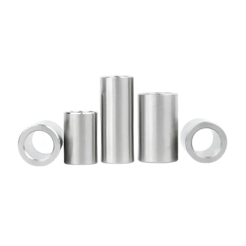 Top Shelf Stainless Steel Sleeve Bearings Five Pack Precision Cylindrical 12mm 17mm heavy duty bushings in a row.