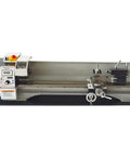 Lgxenzhuo 8 Inch Precision Metal Lathe For Benchtop Use With Brushless Motor And Adjustable Speeds Up To Twenty Two Fifty Rpm viewed from the side showing controls and spindle.