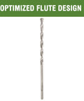 Masonry drill bit, 1/2 in diameter x 12 in long, carbide-tipped for concrete/brick/stone, 3-flat shank