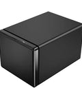 Plug And Play Heavy Duty 5 Bay Hard Drive Enclosure With Aluminum Case Silent Cooling Fan Usb 3 1 Type C Docking Station Supports 80 Tb External Storage Setup For Stress Free Backups in sleek black design.