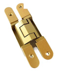 No-Nonsense Hidden Door Hinges 140Mm Silver Adjustable Concealed Cabinet Hardware Set Of 2 close-up of the gold adjustable hinge.