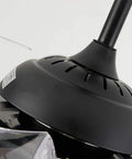 Close-up of motor base on Crystal Ceiling Fan Lights With Remote Retractable Blades 42-Inch Black Chandelier Ceiling Fan