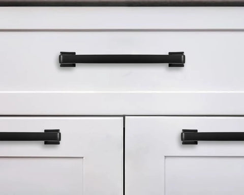 Matte Black Cabinet Pulls 10 Pack 5 Inch Hole Centers Straight Bar Handles for kitchen cabinets and drawers