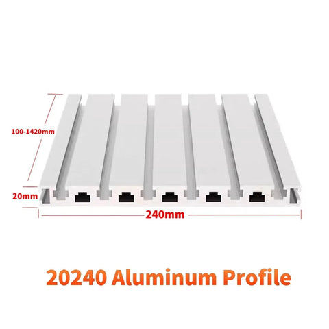 No Brainer T Slot Aluminum Profile 20240 Extrusion For Cnc Routing And 3D Printer Frames heavy duty aluminum bar, 240mm length, 20mm thickness.