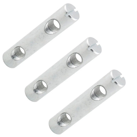 Five Piece Heavy Duty Galvanized Slotted Pins With Double Hole Nuts M8x60mm Cross Cylinder Hardware, showing three slotted pins.