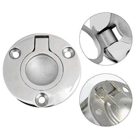 Stainless Steel Round Flush Ring Pull Handle 50mm Diameter For Cabinets Doors And More Chrome Finish Heavy Duty Marine Grade Hardware
