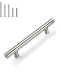30 Pack 3-3/4 Inch Hole Center Cabinet Pulls Brushed Nickel Stainless Steel Kitchen Cabinet Handles 6 Inch Overall Length 1/2 Inch Diameter 1-1/4 Inch Projection Includes 1 In 1-2/5 In and 1-3/4 In Screws for Easy Cabinet and Drawer Installation stainless steel handle with screws