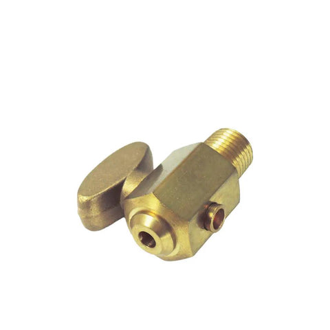Air Brake Air Tank Drain Cock Ground Plug Shutoff Valve Quarter Inch NPT Male, brass fitting for compressors, side angle
