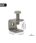 Four Pack C Clamp Desk Lamp Mount Clips Table Mount Brackets For Attaching Lamps And U Shaped Clips with dimensions and M6 hole