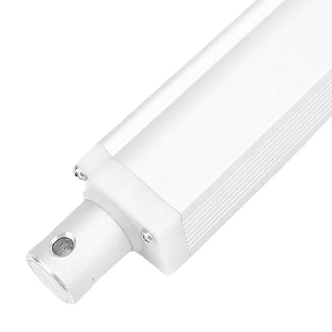 Close-up of Slick 12V Linear Actuator With Integrated Limit Switch in white, showing durable casing for electric beds and tools.