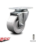Replacement Swivel Caster, 3 Inch Silver Semi Steel Cast Iron Wheel, 300 Lb Capacity Per Caster, shown with sleeve bearing.