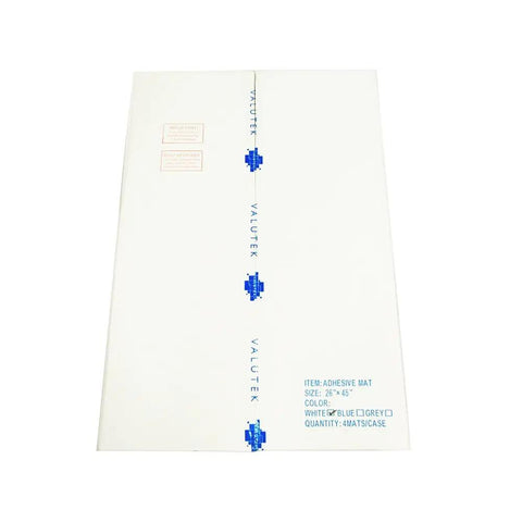 Hella Grippy Cleanroom Tacky Mats for Catching Heavy Dirt and Dust, 26x45 inches, white adhesive pad for sterile environments.