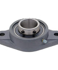 Two Pack 2-Bolt Flange-Mount Ball Bearing Unit With Cast Iron Housing, Insert Bearing, 1-3/4 Inch Bore, Set Screw Locking