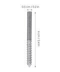 Premium M6x60 304 Stainless Steel Double Ended Hanger Bolts With Hex Socket Drive Self Tapping Wood Screws, 6 cm long