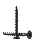 Tough As Nails Black Wood Screws For Drywall And Sheetrock Flat Head Coarse Thread Design Phillips Drive, 1-1/4 inch screws.