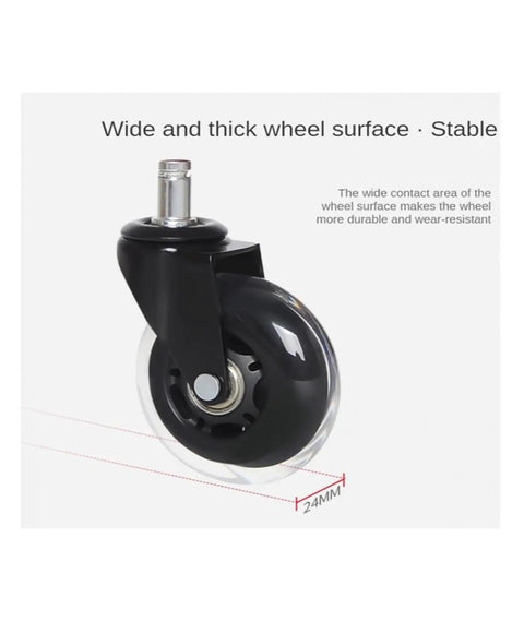 Five Piece Lot Transparent Wheel Brake Chair Casters For Office Furniture In Two Inch Two Point Five Inch Or Three Inch Sizes