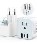 All In One Universal Travel Adapter With USB C And USB A Ports, Worldwide Compatibility for USA, Europe, UK, Australia, close-up view