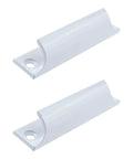 Heavy Duty Aluminum Window Pulls And Sash Lifts 3 Inch Center Hole Mounted Cabinet Handles With 76mm Spacing Includes Mounting Hardware Durable Electroplated Finish For Everyday Use And Long Lasting Durability. White aluminum pull handle, 76mm hole spacing, shown in two views