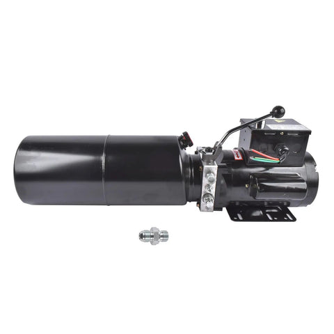 Single Acting Hydraulic Power Unit With 110V Plug And Go Motor And 2.2KW Smooth Operator Powers Garage Lift Posts Built Tough Using A Ten Quart Steel Reservoir And Solenoid Control Up To Twenty Three Mpa Working Pressure