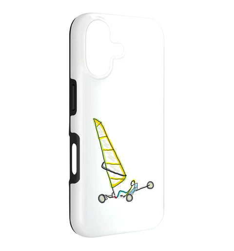 Drop Proof iPhone 17 Case With Two Part Polycarbonate Shell And TPU Liner, sailboat design, side view