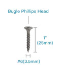 Stock Up On These 200 Count Heavy Hitter Size 6 Carbon Steel Drywall Screws For All Your DIY Hustles with bugle Phillips head.