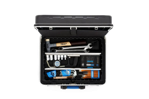 Pro Grade 100 Piece Tool Set In Durable Hard Shell Case With Aluminum Frame for Quick Grab And Go Jobs, tools neatly organized