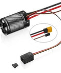 Compact 2300KV Foc Electronic Speed Controller And Adjustable Bec Package featuring wires for dual battery support.