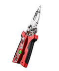 Rechargeable NCV Voltage Detection Pliers With Type C Charging And Digital Readout, red and black ergonomic grip, cutting and stripping tool.