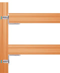 Heavy Duty Shelf Pegs With L Shaped Brackets And Nickel Plated Pins supporting 5mm thick wooden shelves.