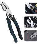 All In One 9 Inch Electrician Pliers With Wire Cutter Stripper Crimper Nail Puller For 10 To 18 AWG Wiring Pro Grade Industrial Tough Multi Tool