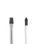 Close-up of two screwdriver tips from the Two Piece Pocket Screwdriver Set For Precision Repairs.