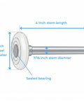 Diagram of Quiet Nylon Garage Door Rollers 12 Pack With Four Inch Stem And Two Inch Wheel Thirteen Ball Sealed Bearing Replacement Wheels.