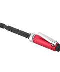 Extended Pneumatic Die Grinder Reaches Deep Into Tight Squeezes Smooth Operating Grinding Tool With Dual Collet Setup, red design.