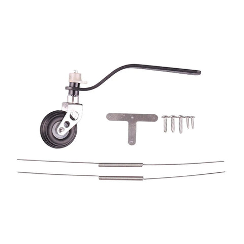 Carbon Fiber Landing Gear Tail Wheel Assembly Kit With Screws for Remote Control Airplanes and RC Aircraft Upgrade, parts shown