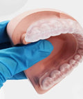 Dental model with hard PET-G sheet from Hard PET G Dental Vacuum Forming Sheets 5 By 5 Inch 20 Pack Bubble Free Thermoforming Material.