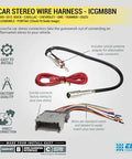 Double Din Radio Installation Dash Kit For Select 2000-2012 General Motors Vehicles No Wire Cutting Plug And Play Factory Fit Car Stereo Install Kit Complete Basic Package With Clear Fit Guide showing car stereo wire harness and antenna adapter.