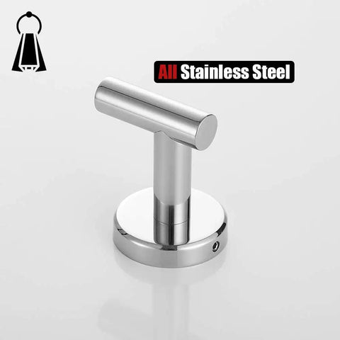 Chrome Bathroom Towel Hook Set Heavy Duty 304 Stainless Steel Wall Mounted Coat Robe Hooks For Bathroom Kitchen Garage Rust Resistant Polished Finish Easy Install Pack Of 4 TH100-CH-P4