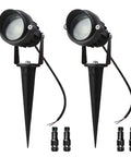 10W LED Landscape Lights 12V Outdoor Spotlight Plug And Play Connectors Low Voltage Yard Uplight Warm White 3000K 1000 Lumens 2 Pack