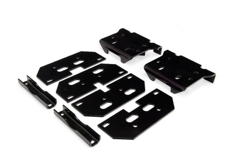 Black metal brackets for suspension kit, compatible with Level That Heavy Tow Rig With Air Spring Kit And Wireless Compressor.