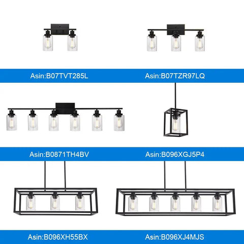 Industrial Two Light Black Wall Sconce with Clear Glass Shade and Metal Base for Bathroom Vanity displayed among lighting fixtures.