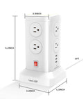 Power Strip Tower With Night Light For Home Or Office Dope Surge Protection 14 AC Outlets And 4 USB Ports Tower dimensions.