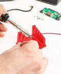 Magnetic Helping Hands Soldering Station With Five Slot Wire Holder Clamp Pro Grade Third Hand Soldering Iron Stand in use