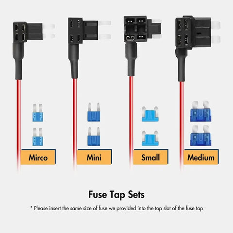 Fuse tap sets for USB C Hardwire Kit For Dash Cams G850PRO G840S G930 G850 G900 G840H I07 I17 X5 X5 Duo X3
