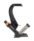 Side view of the Lightweight Pneumatic 2-In-1 Flooring Nailer And Stapler 15.5-Gauge And 16-Gauge Versatile Tool with handle