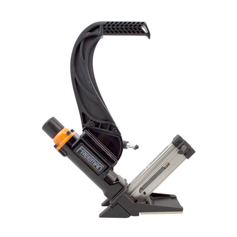 Side view of the Lightweight Pneumatic 2-In-1 Flooring Nailer And Stapler 15.5-Gauge And 16-Gauge Versatile Tool with handle