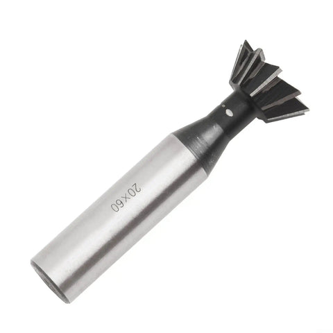 6 Flute Dovetail Milling Cutter 60 Degree HSS Metalworking Tool For Stainless Steel Carbon Steel Cast Iron And Alloys, 20mm Diameter