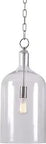 Crystal Clear Glass Pendant Light In Brushed Nickel Finish 150 Watt Medium Ceiling Fixture For Kitchen Islands And Bar Height Counters Modern Vibe Room Filling Glow For Small Spaces
