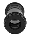 Close-up of Alloy BB30 Bottom Bracket For 24x24mm Cranks Integrated 42mm Frame Shell in black finish, bike component view.