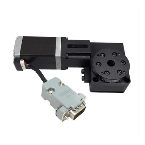 Motorized Rotary Positioning Stage with Precision Electric Rotary Table Worm Gear Drive, 30mm Indexing Plate, 360 Degree Rotation